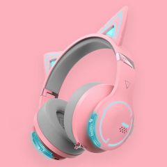漫步者头戴式无线蓝牙耳机游戏电竞直播主播可爱录音猫耳重低音